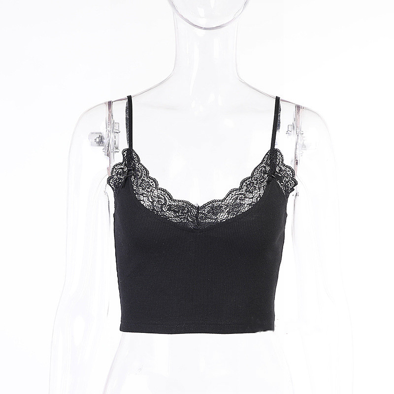 Title 2, Lace V-neck Underwear Vest Top Sexy Women