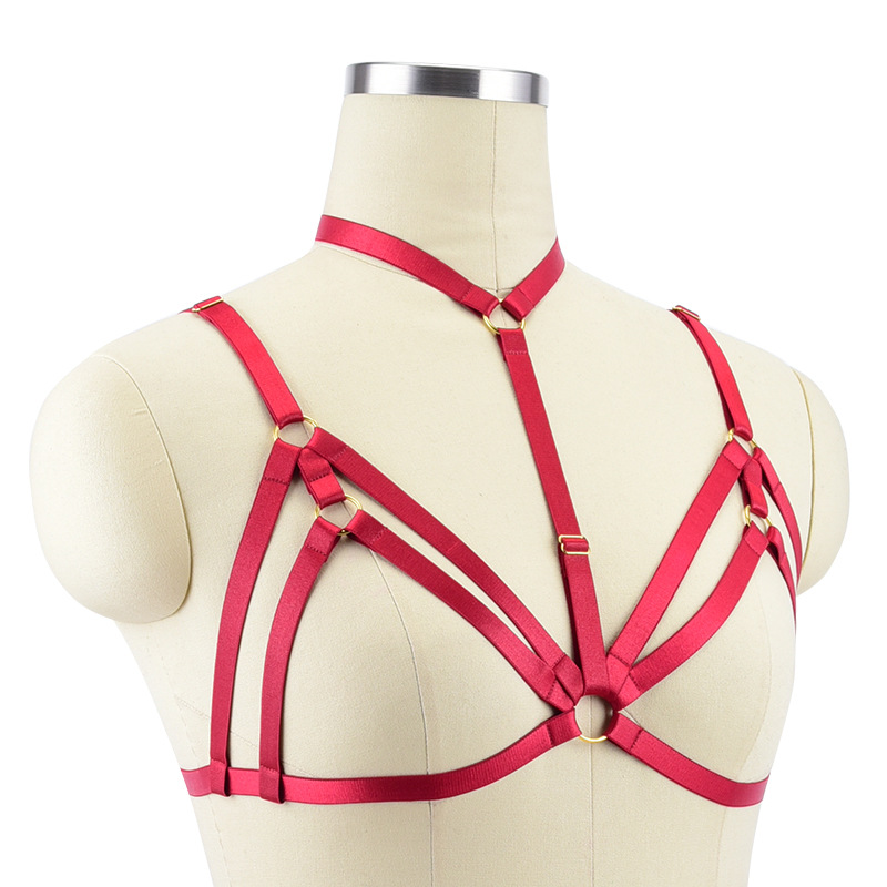 Title 4, Trendy Elastic Band Restraint Cage Strap Hollow...