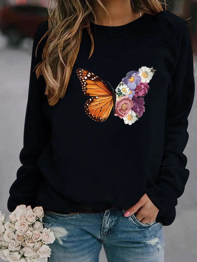 Animal European And American Print Crew Neck Sweater