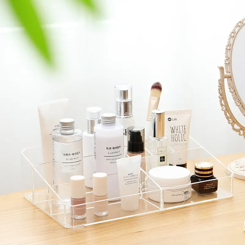 Transparent Plastic Makeup Table Finishing Box, Cosmetic