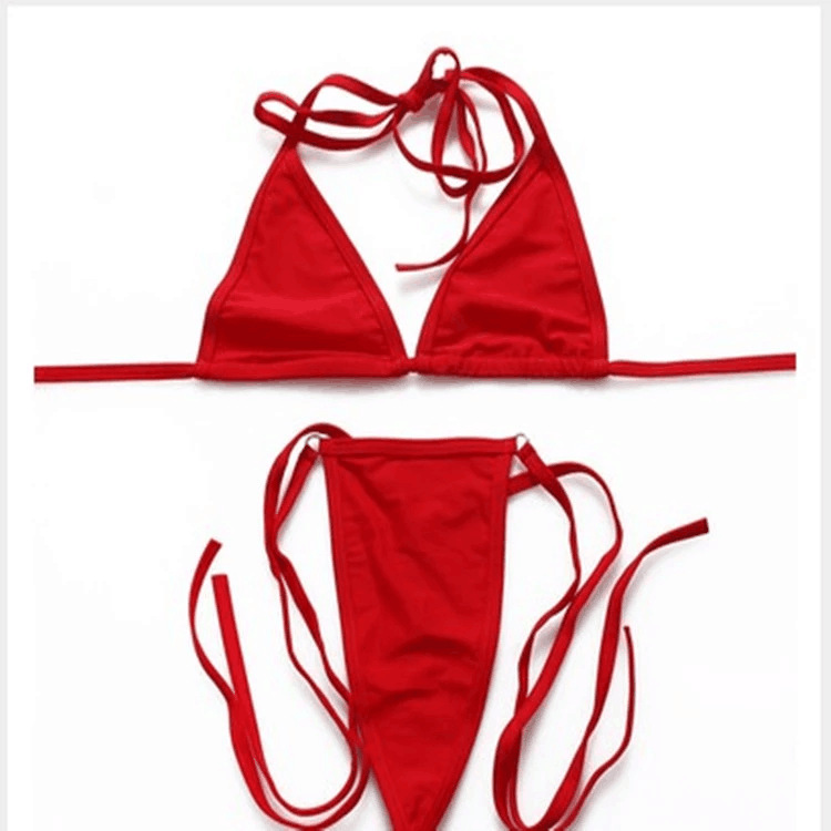 European And American Small Bikini Sexy Solid Color Swimsuit