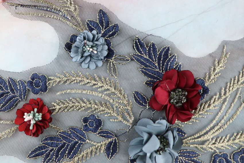 Beautiful Hand Embroidery Applique Three-dimensional Cloth Sticker