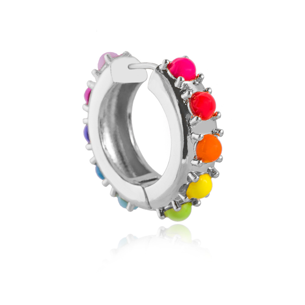 Explosive Circle Earrings Colorful Pearl Copper Stud Earrings