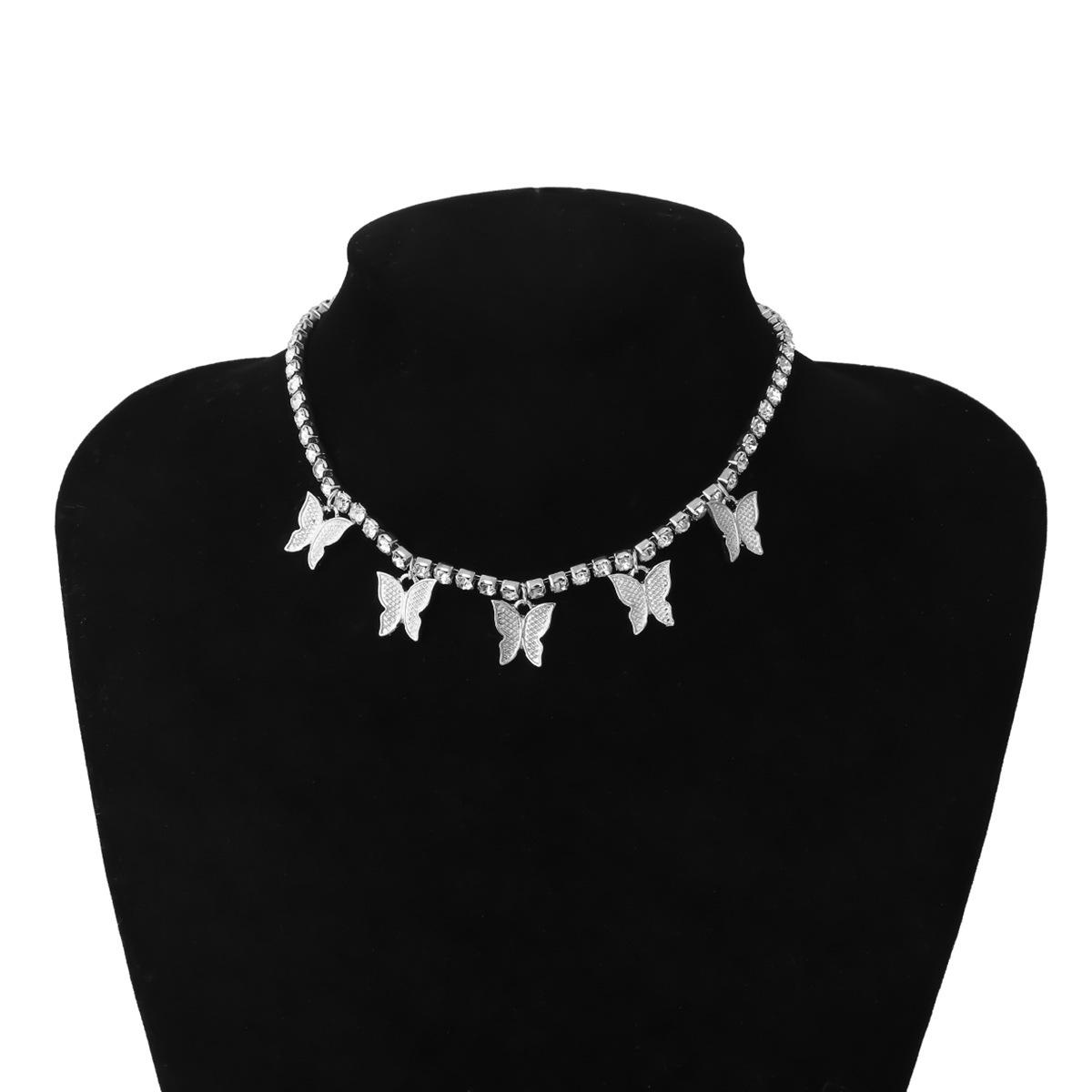 Fashion Beautiful Diamond Butterfly Chain Clavicle Chain