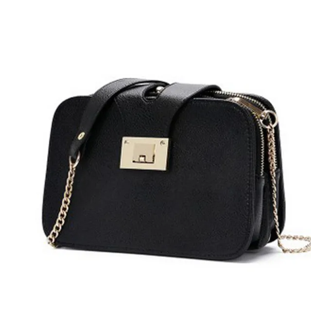 Fashion Women's Shoulder Messenger Chain Small Square Bag Black - Shop at LoveMi