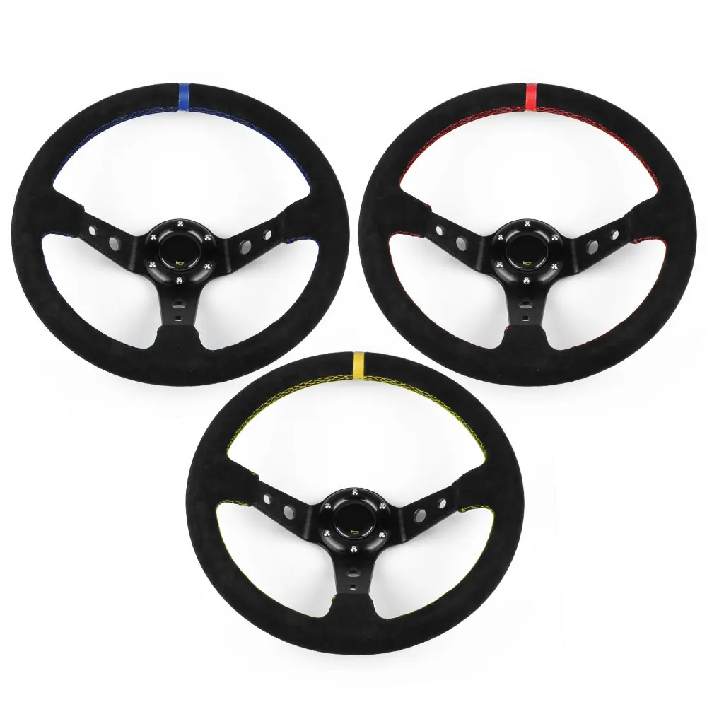 Car Modification Parts Racing Steering Wheel Suede Sports 14
