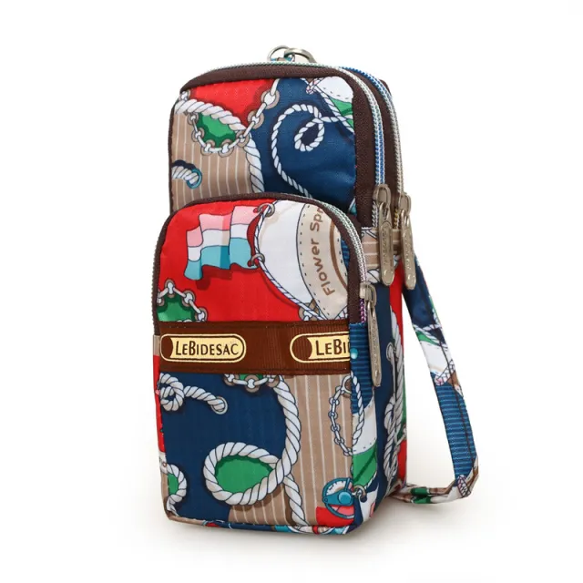Three Layer Zipper One Shoulder Messenger Coin Purse Blue - Shop at LoveMi