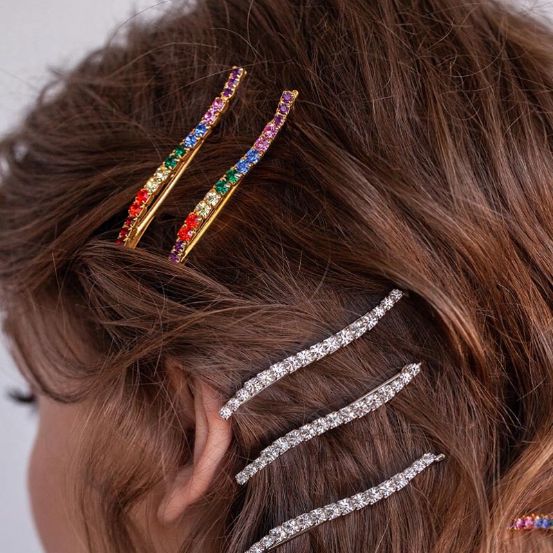 Title 1, Hyuna Style Hairpin Rhinestone Colored Word Cli...