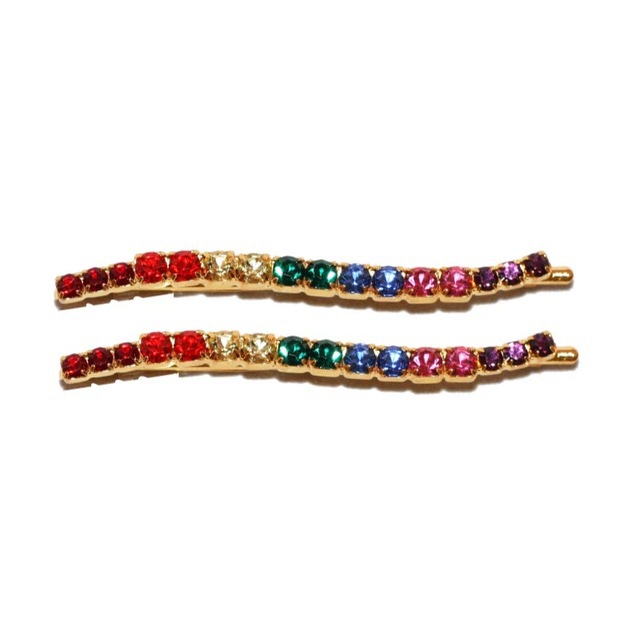 Title 5, Hyuna Style Hairpin Rhinestone Colored Word Cli...