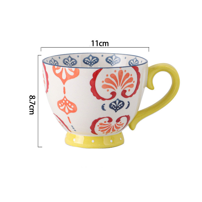 Hand Painted Breakfast Cup Oatmeal Cup