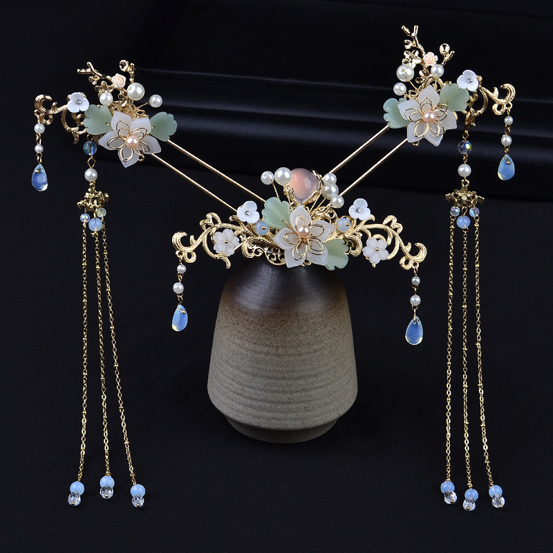 Title 2, Hanfu Hairpin Tassel Complete Set Of Ancient St...