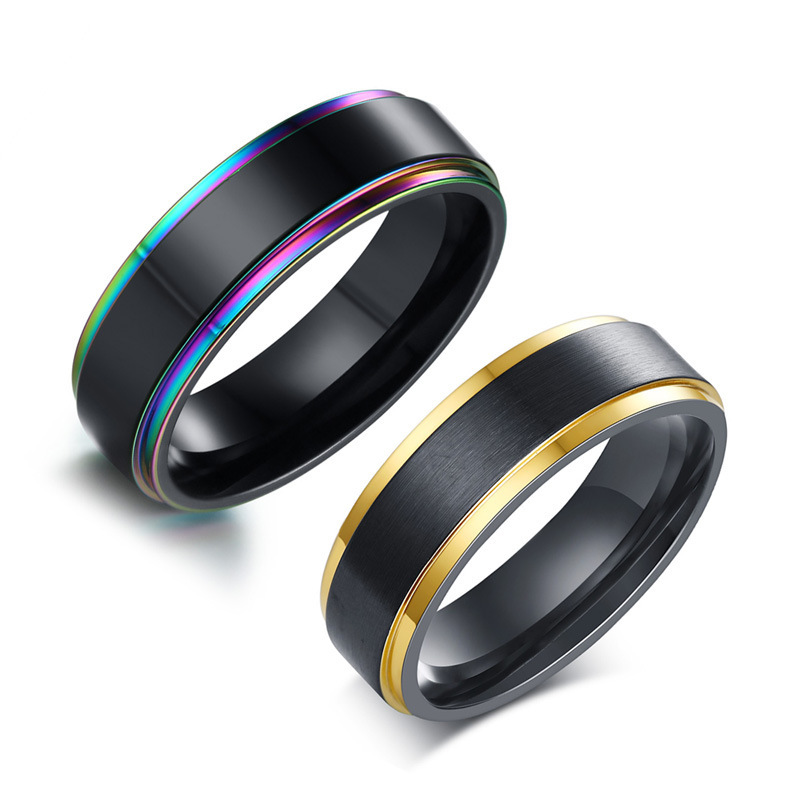 European And American Titanium Steel Outer Brushed Ring