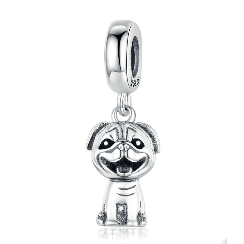 S925 Sterling Silver Dog Pendant Animal Jewelry Accessory