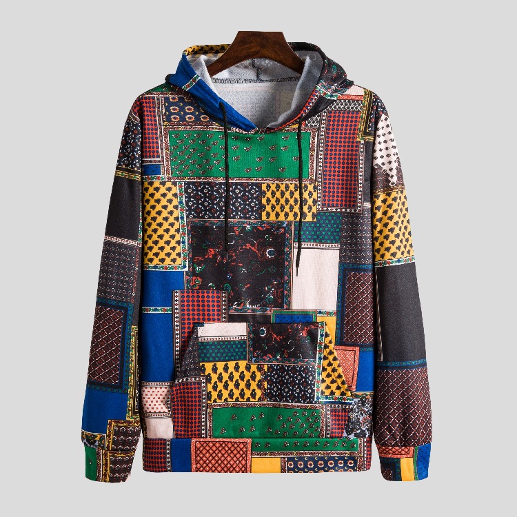 Digital Printed Retro Ethnic Style Men's Sweater