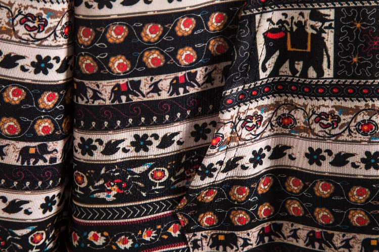 Printed Retro Ethnic Style Men's Plus Size Hooded Sweater