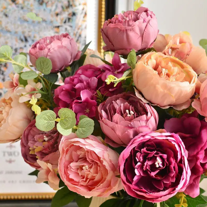 Peony Simulation Decorative Flower Living Room Bouquet Floral Ornaments