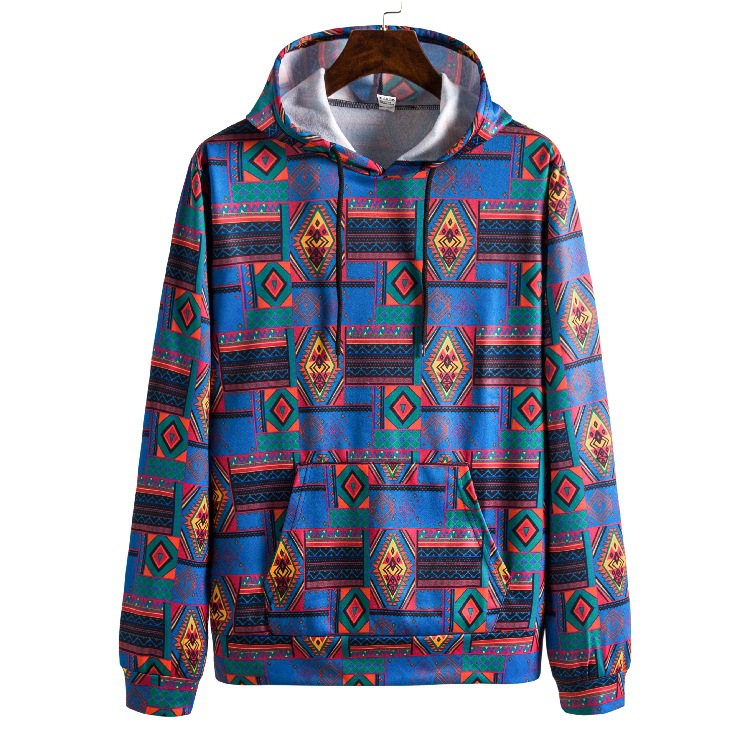 Digital Printed Retro Ethnic Style Men's Sweater