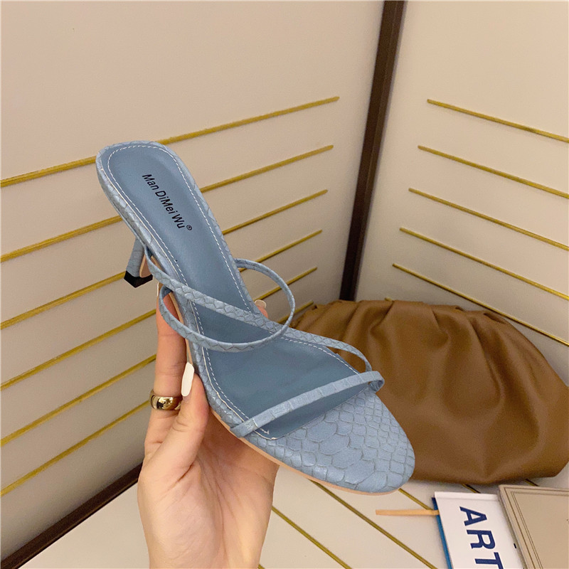 Summer New Style Korean Stiletto Sandals Slippers Blue - Shop at LoveMi