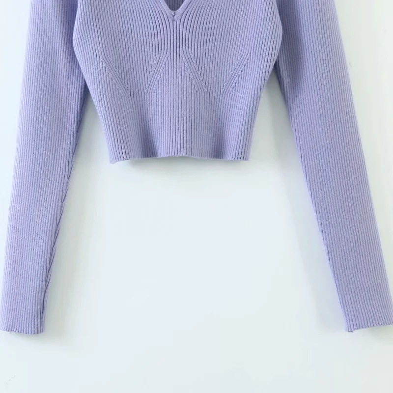 Title 10, French Retro Peach Heart Neck Sweater Women