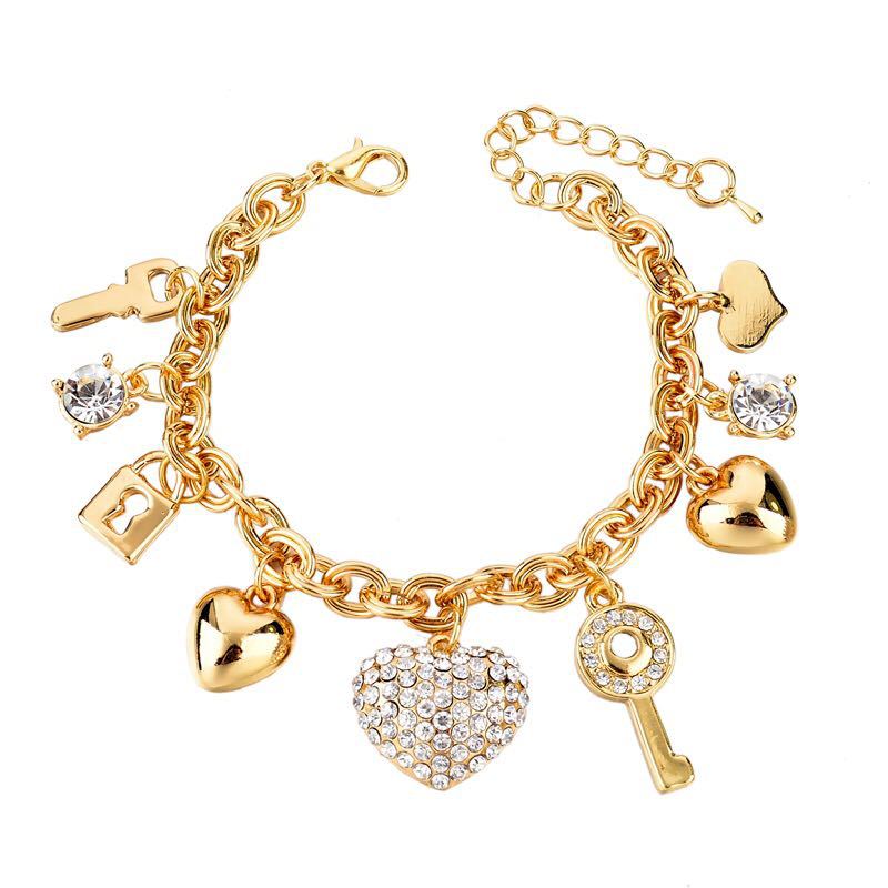 Peach Heart Pendant Alloy Women's Bracelet Love Lovers