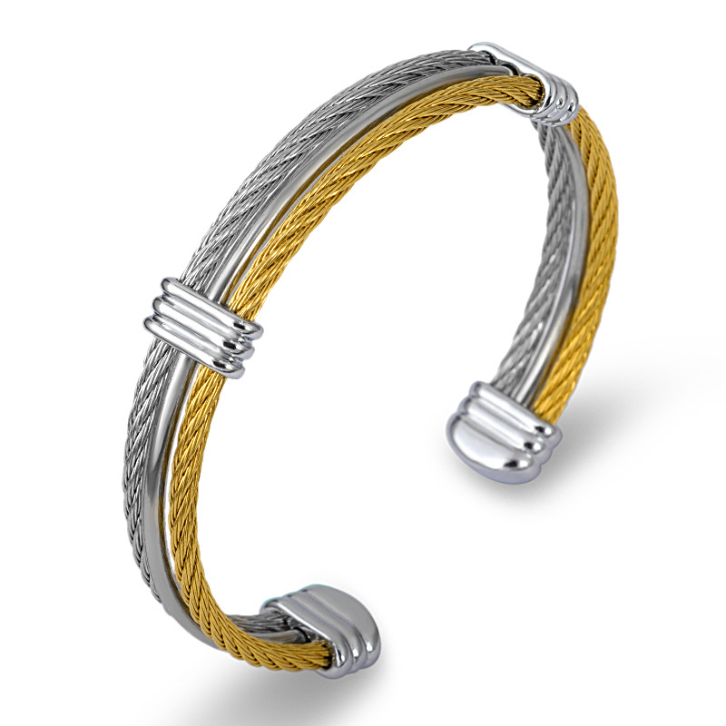 Three-turn Steel Wire Braided Hemp Rope Bracelet
