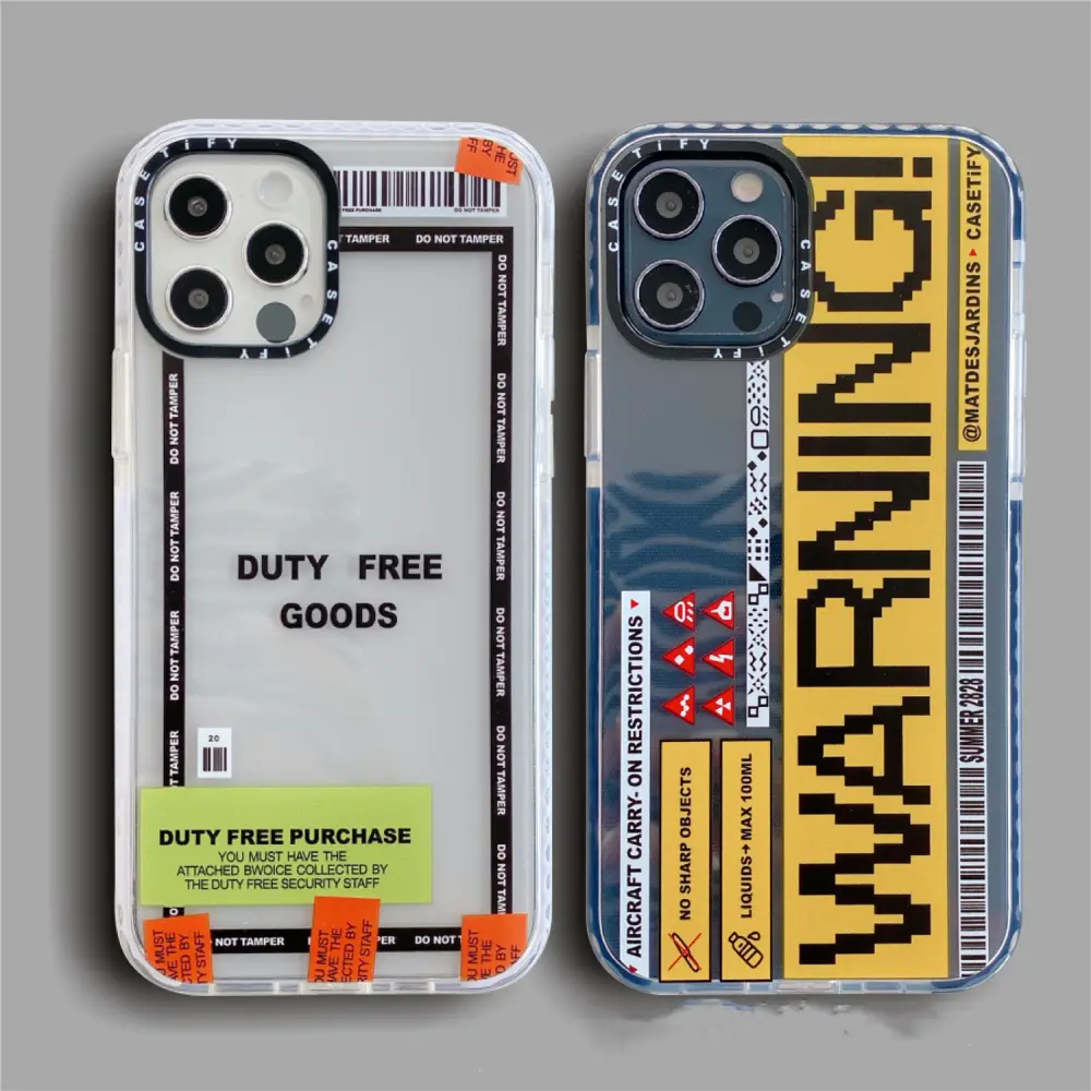 Transparent Phone Case with Orange Sticker