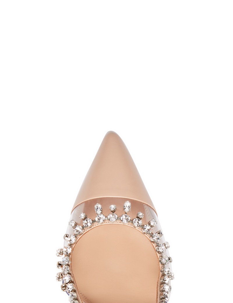 Pointed Rhinestone Stitching Stiletto Women's Shoes