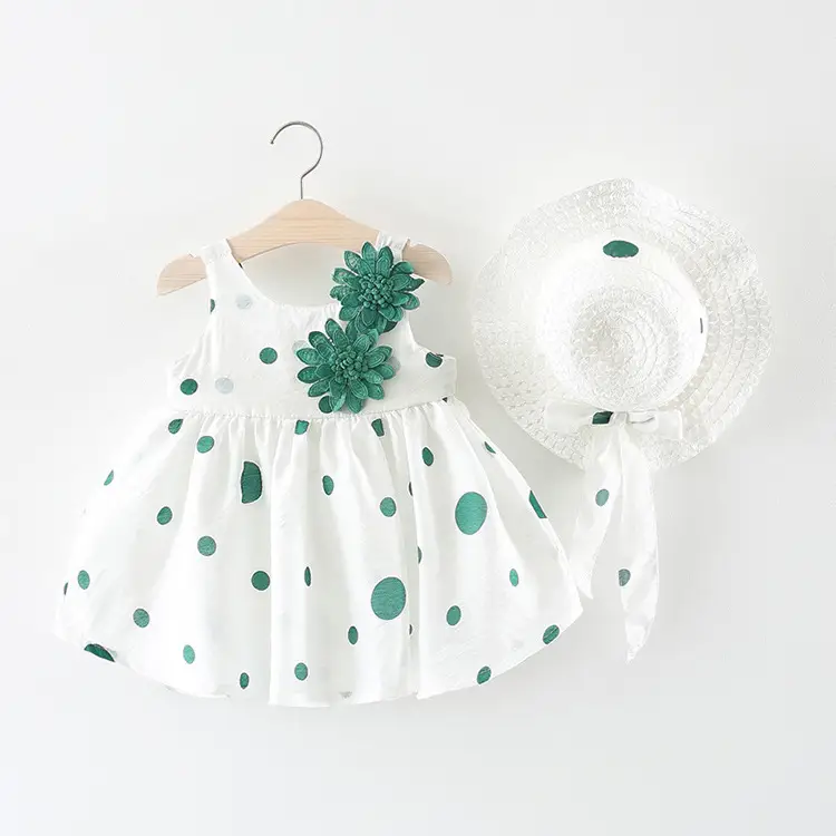 Girl's Polka-Dot Tank Top Halter Dress