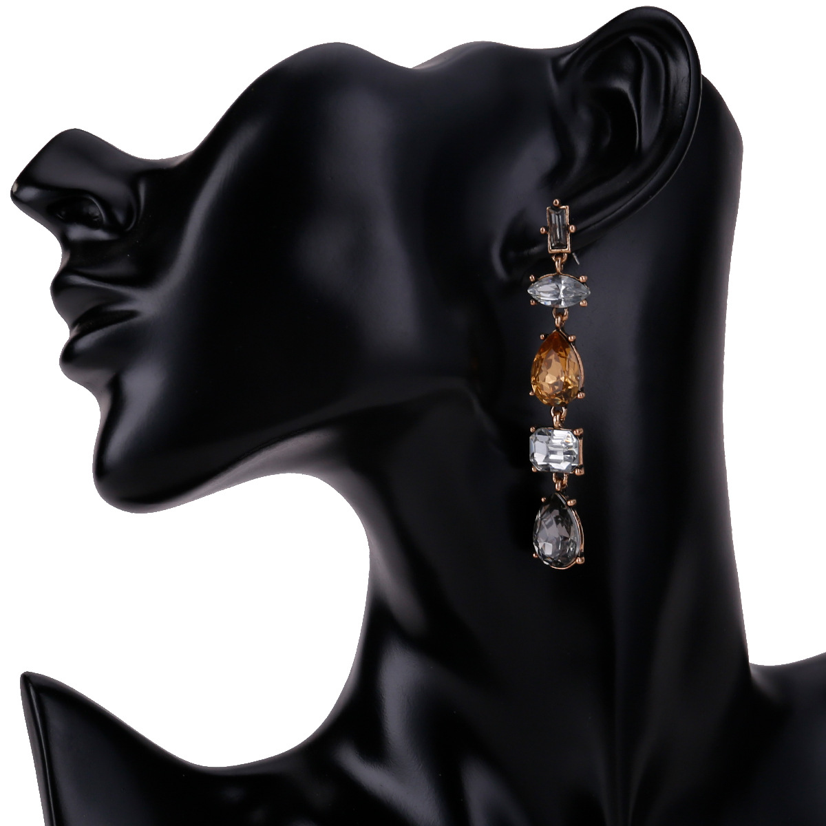 Trendy Diamond Earrings Bohemian Multi-Layer Stud Earrings