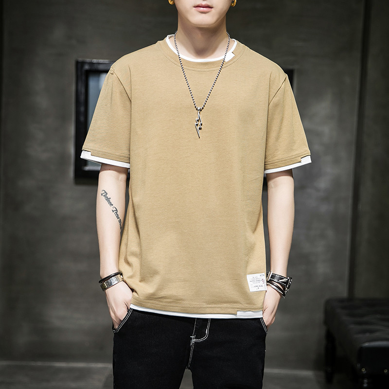 Summer New Loose Bottoming Shirt Fake Two-Piece Couple Tops Tide