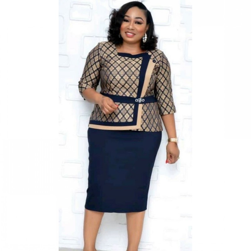 Two Piece Skirt With Button Print Top Source