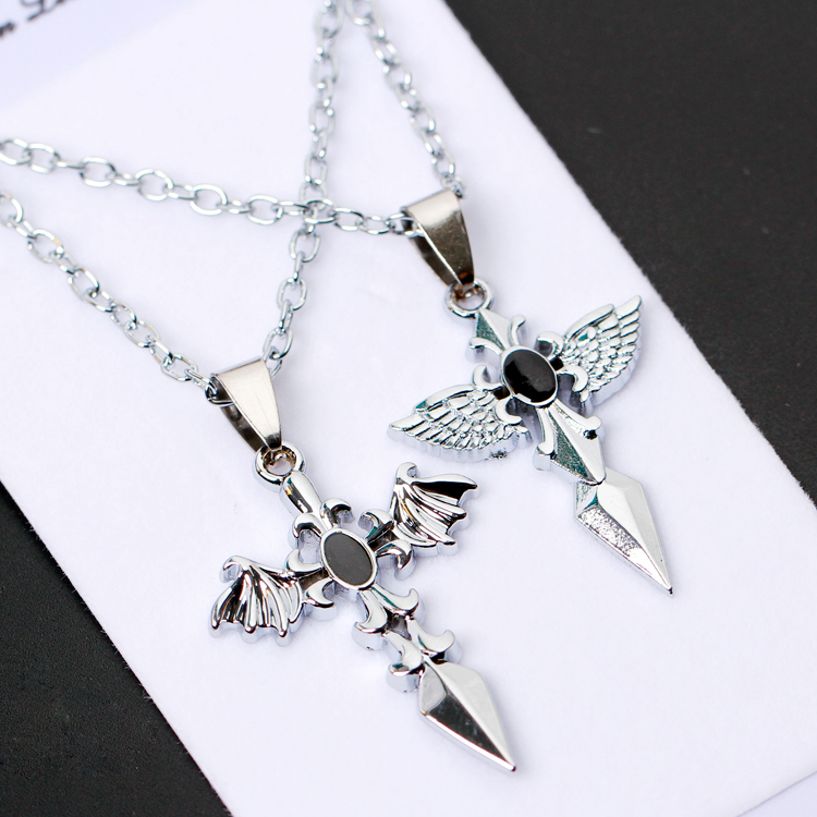Personality Male and Female Student Friendship Necklace Cross Couple Necklace