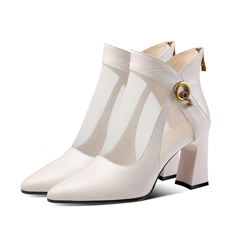 Pointed Toe Mesh Sandals European And American Sexy Hollow