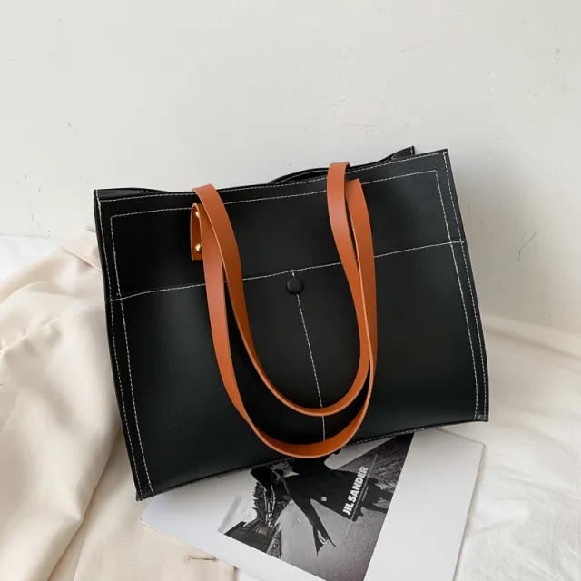 Autumn And Winter Big Bag Women Wild Casual Single Shoulder Bag Black - Shop at LoveMi