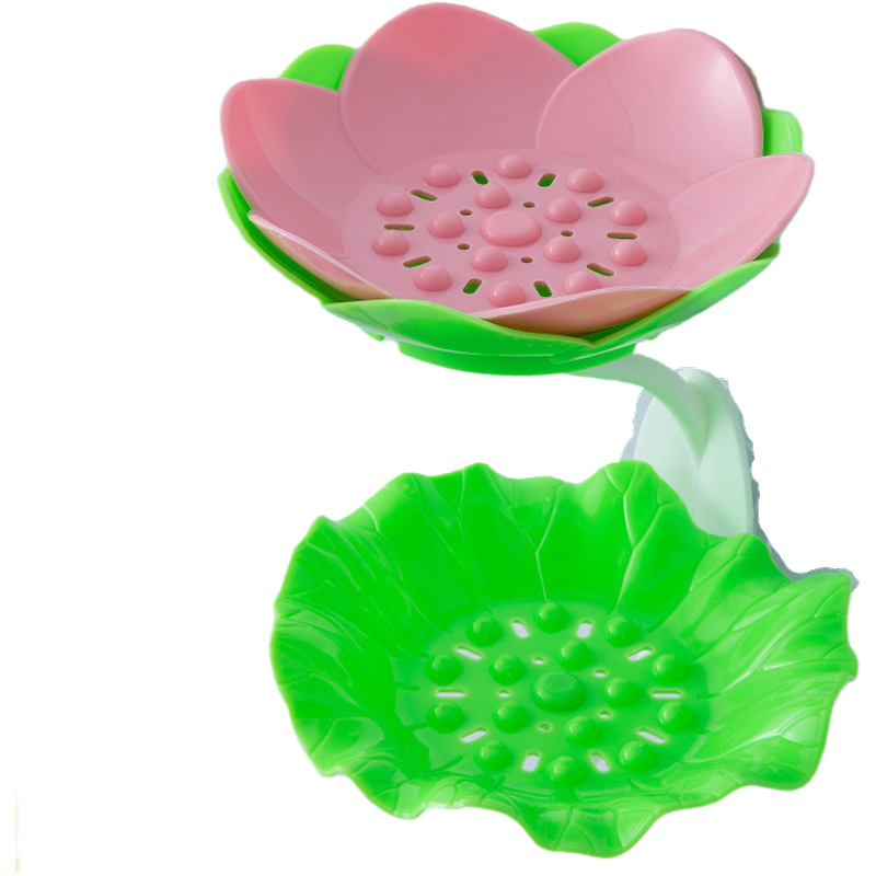 Soap Box Double-layer Lotus Creative Wall-mounted Storage