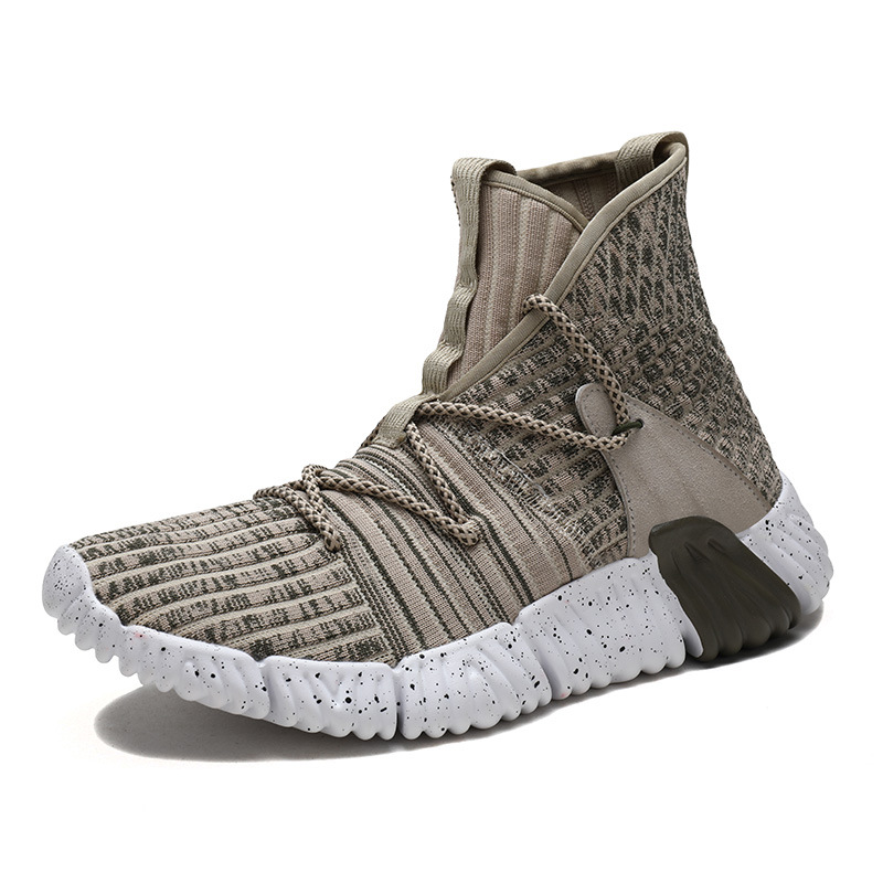 Title 3, Sneakers Flying Woven High-top Sneakers With Br...