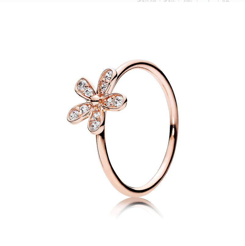 Small Daisy Rose Gold Ring Female Personality
