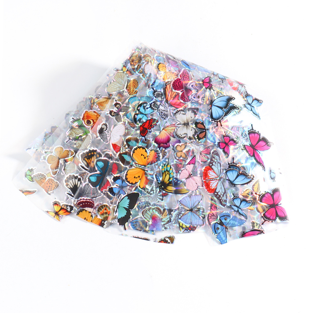 Nail Art 10 Color Laser Butterfly Nail Star Transfer Stickers — view 4