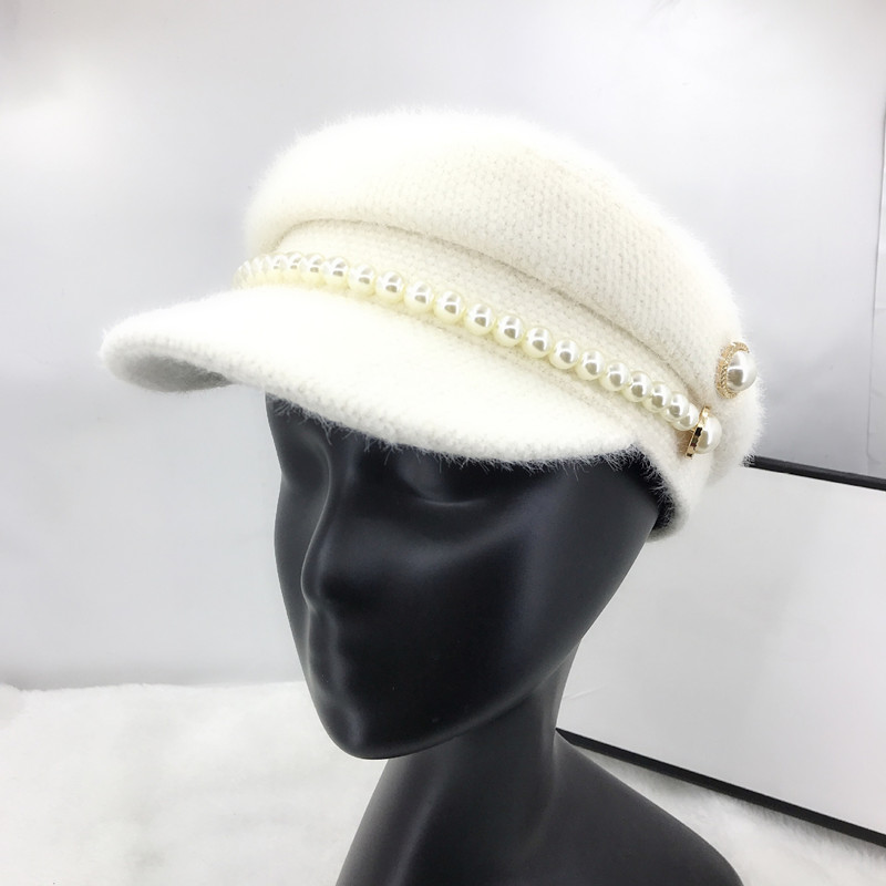 European and American Pearl Retro Navy Hat