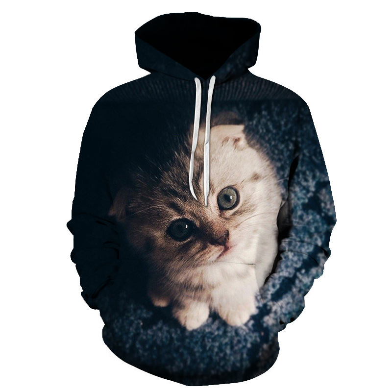 Title 4, Cat 3D Digital Print Sweatshirt European and Am...