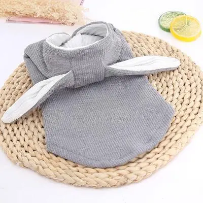 Dog Bichon Teddy Fighting Rabbit Ear Sweatshirt Grey - Shop at LoveMi