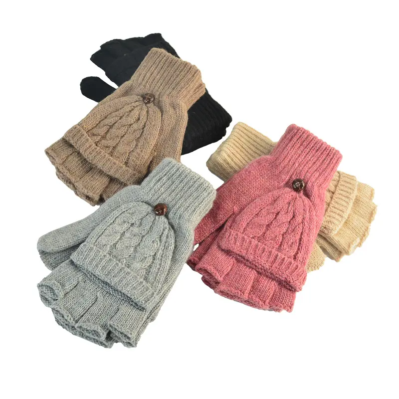 1 Pair Women Hand Warmer Flip Gloves Gift Soft