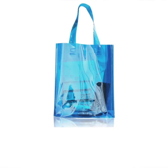 Transparent Symphony Laser Eva Shopping Tote Bag Blue - Shop at LoveMi