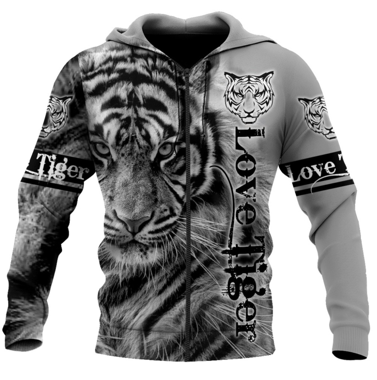 Title 2, Lion 3D Printed Sweater 3D Zipper Hooded Sweater