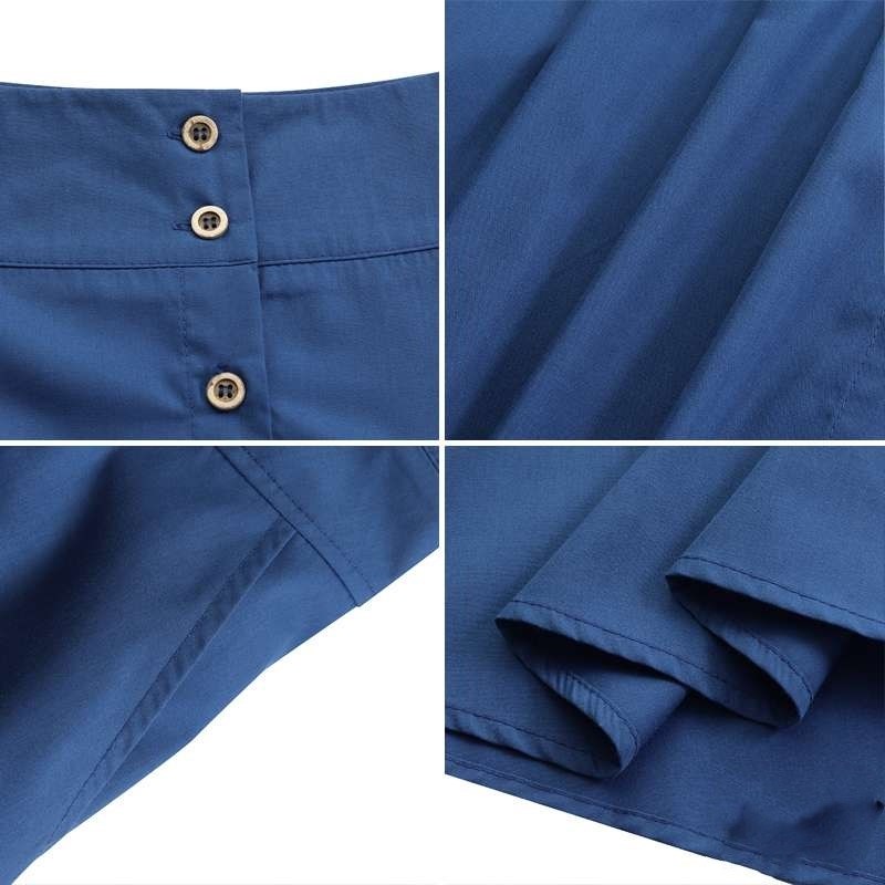 Women's Button Skirt Casual High Waist Plus Size Long Dress