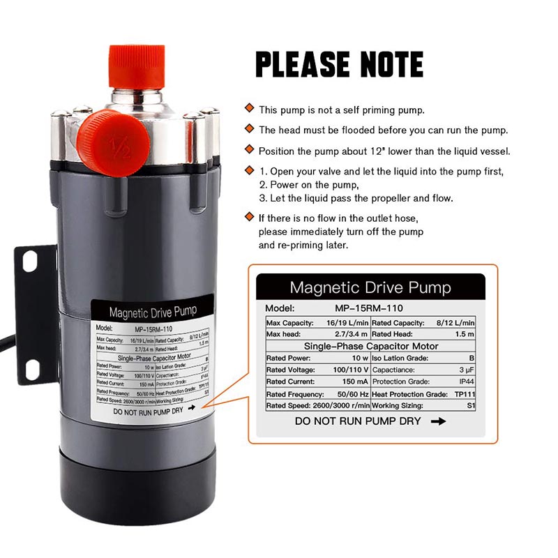 مضخة مغناطيسية من الفولاذ المقاوم للصدأ مقاومة للحرارة العالية لصنع البيرة المنزلية