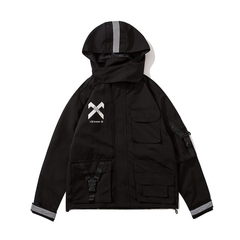 Functional Style National Trend Retro Hooded Workwear Jacket