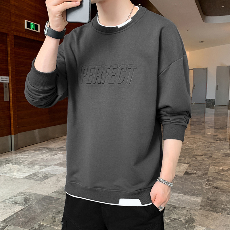 Title 2, Sweatshirt Männer koreanischen Stil Trend Rundh...