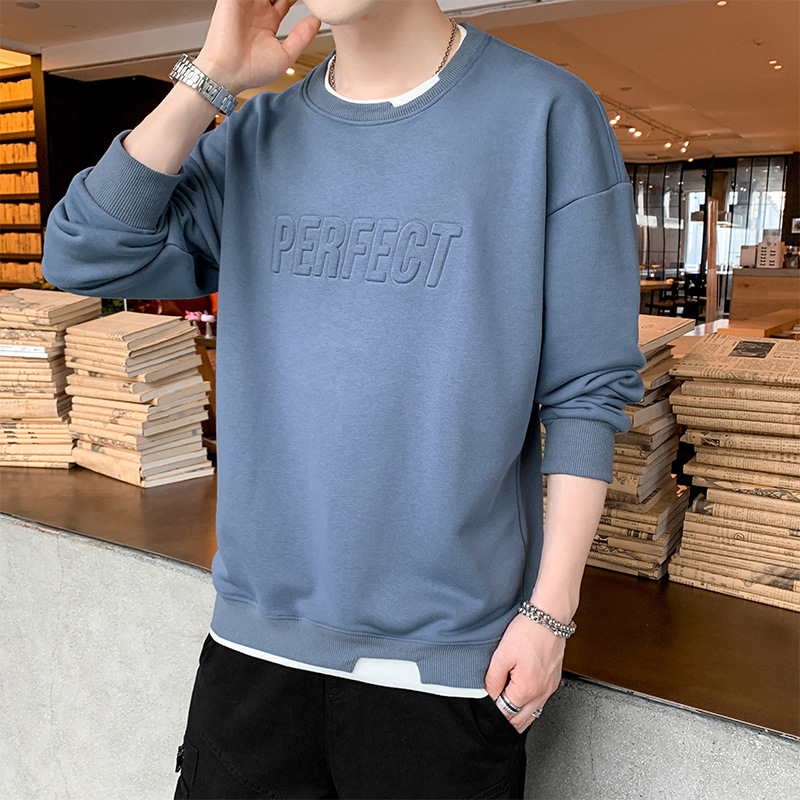 Title 4, Sweatshirt Männer koreanischen Stil Trend Rundh...