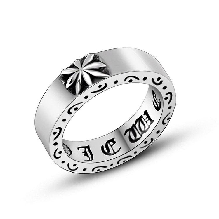 Title 4, Retro Titanium Steel Ring Male Temperament Simp...